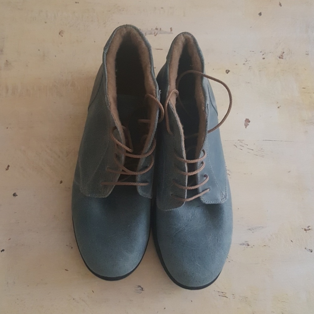 Blue Leather Boots